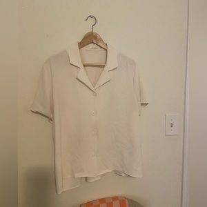 Oak + Fort White Button Down Blouse